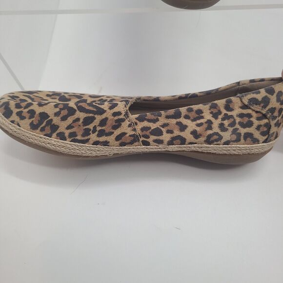 Clarks Collection Slip-On Size 8.5M Leopard Print Loafer Suede Espadrille Shoes - Picture 6 of 8